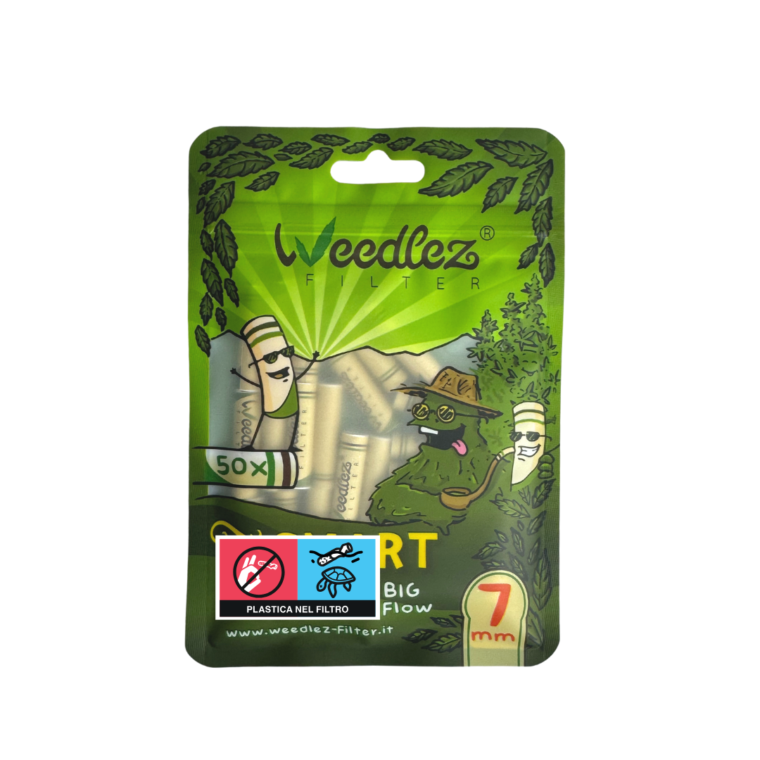 Weedlez® Big Flow 7mm — Filtro Maxi Premium a Carboni Attivi | 50pz