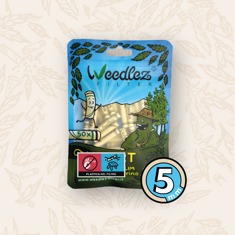 Weedlez® Slim Trino 5mm — Filtro Slim Premium a Carboni Attivi | 50pz